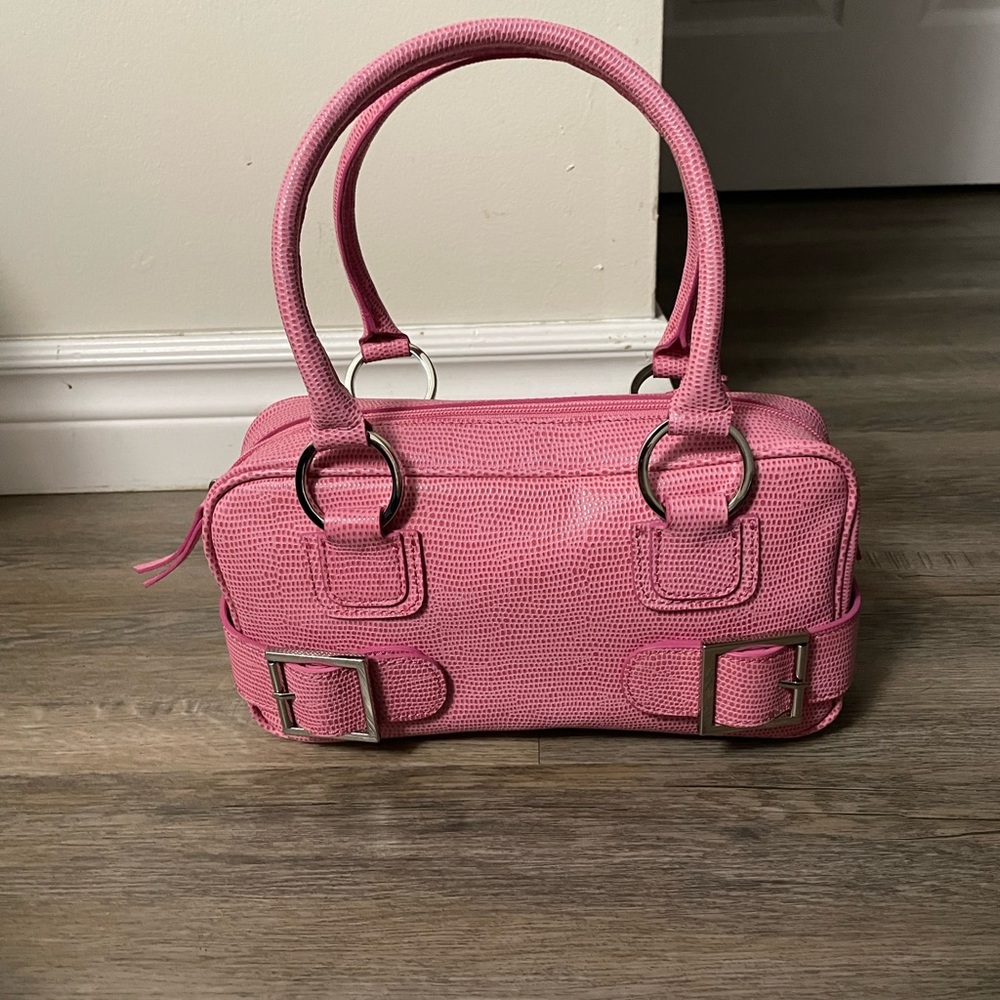 2/$65 Casual Corner Pink Shoulder Bag with Buckle Accents - Picture 2 of 4
